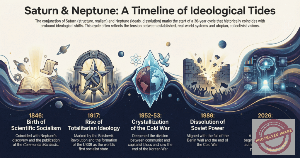 Saturn–Neptune conjunctions after Neptune’s discovery astrology infographic